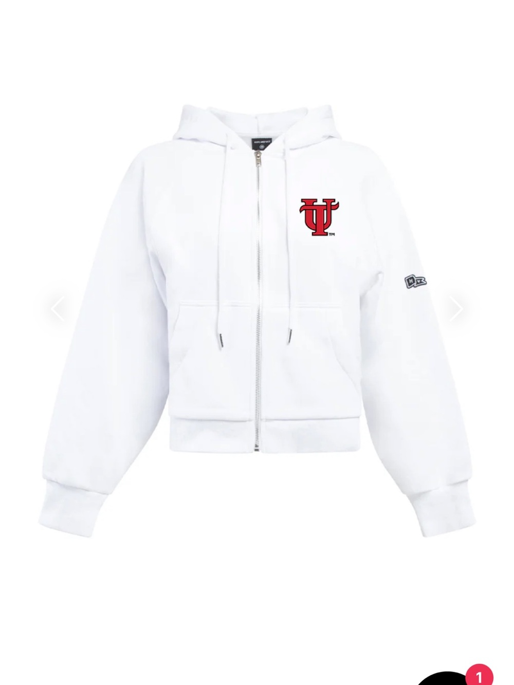 Hype and Vice UNIVERSITY OF TAMPA RAGLAN ZIP-UP size xs